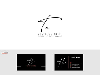 TC Signature initial logo, Signature tc ct Letter Logo Image and business card design - obrazy, fototapety, plakaty