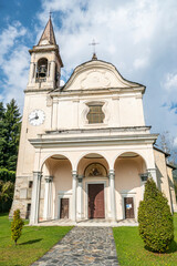 Fototapeta premium the beautiful church of San Bernardino above the Orta Lake