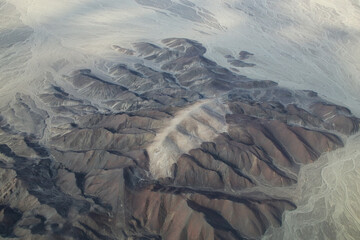 Fototapeta premium Aerial view of Pampas de Jumana near Nazca, Peru.