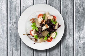 Organic vegetables salad, Healthy food concept.