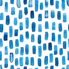 Seamless pattern background with watercolor blue splashes