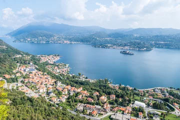 Foto op Canvas Aerial view of the Lake Orta with the Island of San Giulio © Alessio