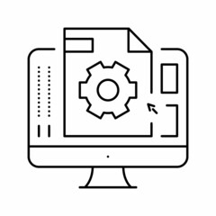 3d prototyping line icon vector illustration