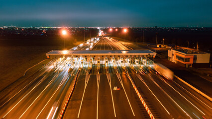 automatic point of payment on a toll road. turnpike