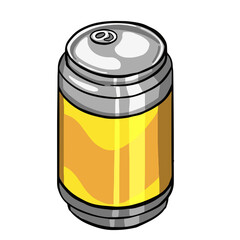 Metal can of beer in vector illustration