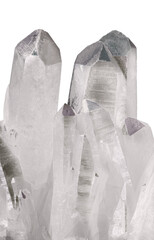 isolated light grey natural large mountain crystals