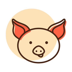 Pig icon. Farm animal vector illustration