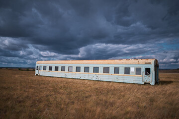 old abandoned railroad car