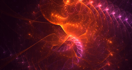 3D rendering abstract fractal light background