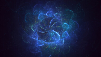 3D rendering abstract colorful fractal light background