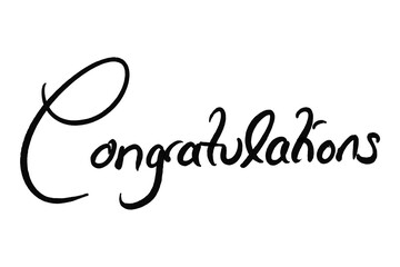 "Congratulations" handwritten white background 