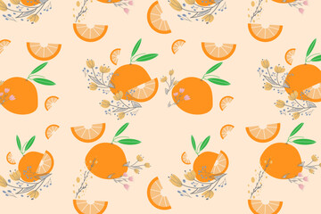 pattern with oranges
