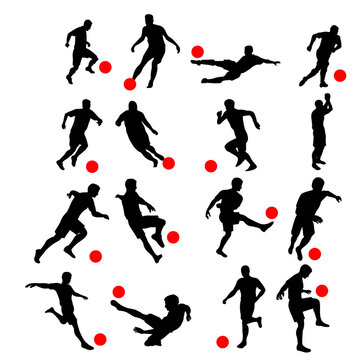 silhouettes of soccer players