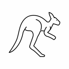 kangaroo animal in zoo line icon vector illustration