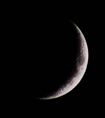 A waning crescent moon as photographed from Orwell, Ohio