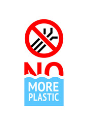 No more plastic forbidden banner, modern prohibited sticker