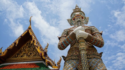 Thailand Bangkok palace, a statue of god. 