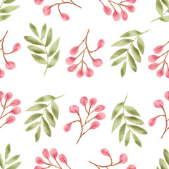 Watercolor leaf seamless pattern