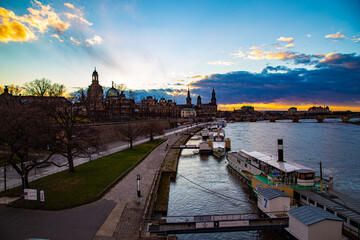 Dresden at sunset. Views sung by Conaletto.