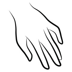 Women hand simple outline minimalistic linear gesture style. Vector Illustration of female hands for create logos, prints and other designs on white background