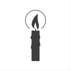 Candle icon isolated of flat style. Vector illustration