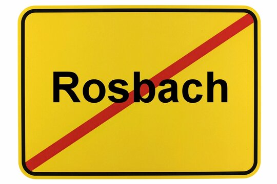 Illustration eines Ortsschildes der Stadt Rosbach