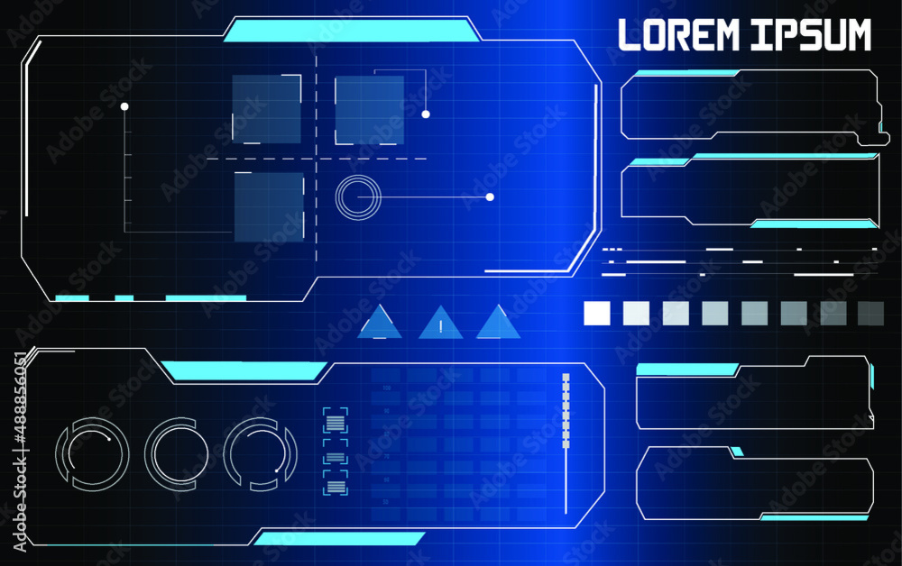 Poster interface elements hud, ui, gui. vector callout titles set callouts titles in hud style. futuristic 