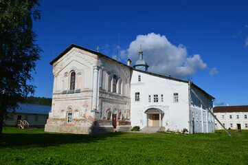 Obraz premium Russia, Vologda Region, village of Molodezhskoye, Holy Trinity Pavlo-Obnorsky Monastery