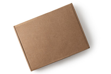 Craft box mockup on white background. Product presentation. Top view
