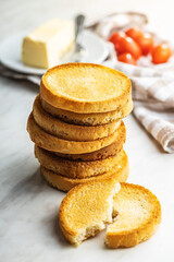 Dietary rusks bread. Crusty biscuits.