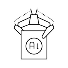 carrying aluminium production in plant line icon vector illustration