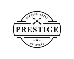 Vintage Retro Badge for Crossed Arrows Rustic Hipster Stamp Logo Design Template Element