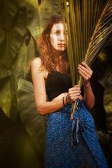 portrait of a woman in sri lanka into the jungle 