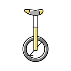 monowheel bicycle color icon vector illustration © vectorwin