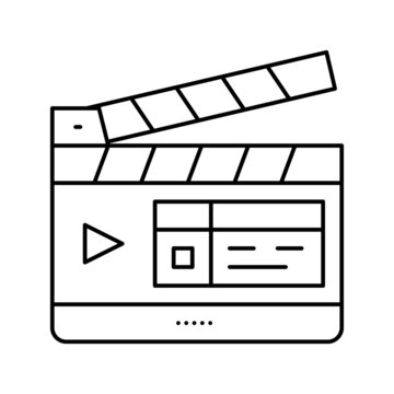 recommend clip art: clapperboard numbering tool line icon vector illustration