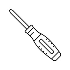 screwdriver carpenter professional tool line icon vector illustration