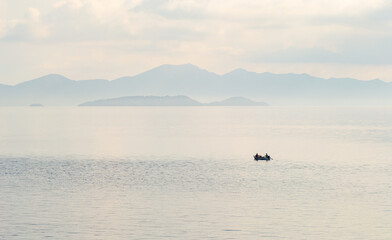 Obraz premium Panorama of the tourist island of Skiathos in Greece.