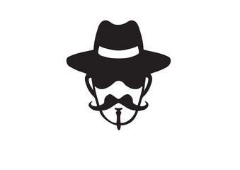 mustache mystrious hat man
