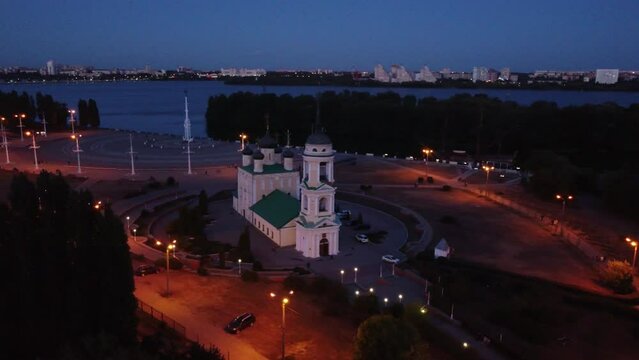 Admiralteyskaya square and Uspensky Admiralteysky church in Voronezh.