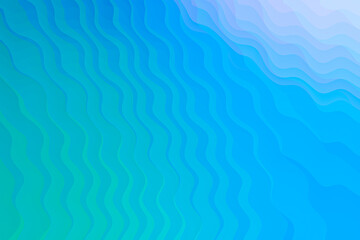 Smoothly flowing green, blue and light violet waves