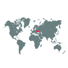 Fototapeta na wymiar World map_with highlighted territory of Ukraine