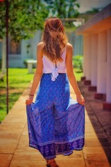 woman in a dress in sri lanka 