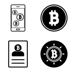 Bitcoins1-2 Flat Icon Set Isolated On White Background