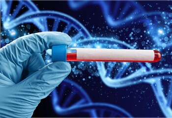 DNA gene helix spiral molecule structure and test blood