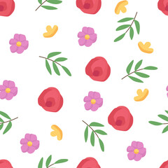 Beautiful spring pattern with flowers. Bright illustration, can be used as a postcard, invitation card for wedding, birthday and other holidays