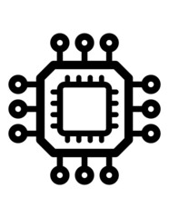 Microchip Flat Icon Isolated On White Background