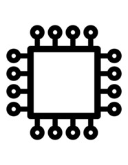 Microchip Flat Icon Isolated On White Background