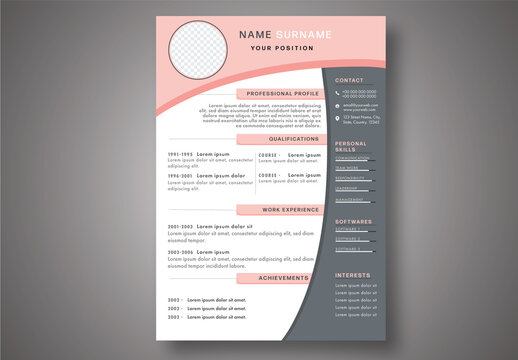 Creative Field Resume CV Design with Placeholder