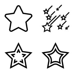 Stars Flat Icon Set Isolated On White Background