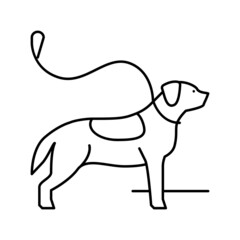pouring out dog line icon vector illustration